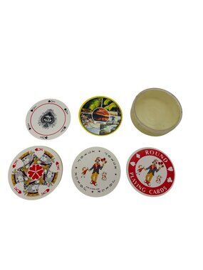 Vintage Round Playing Cards Jamaica Souvenir Deck Hong Kong WPP w/ Plastic Case